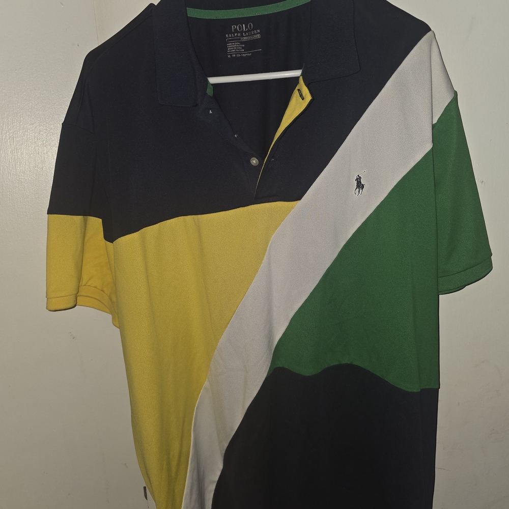 Polo by Ralph Lauren Men's Colorblock Polo Shirt - Black, Yellow, Green, White